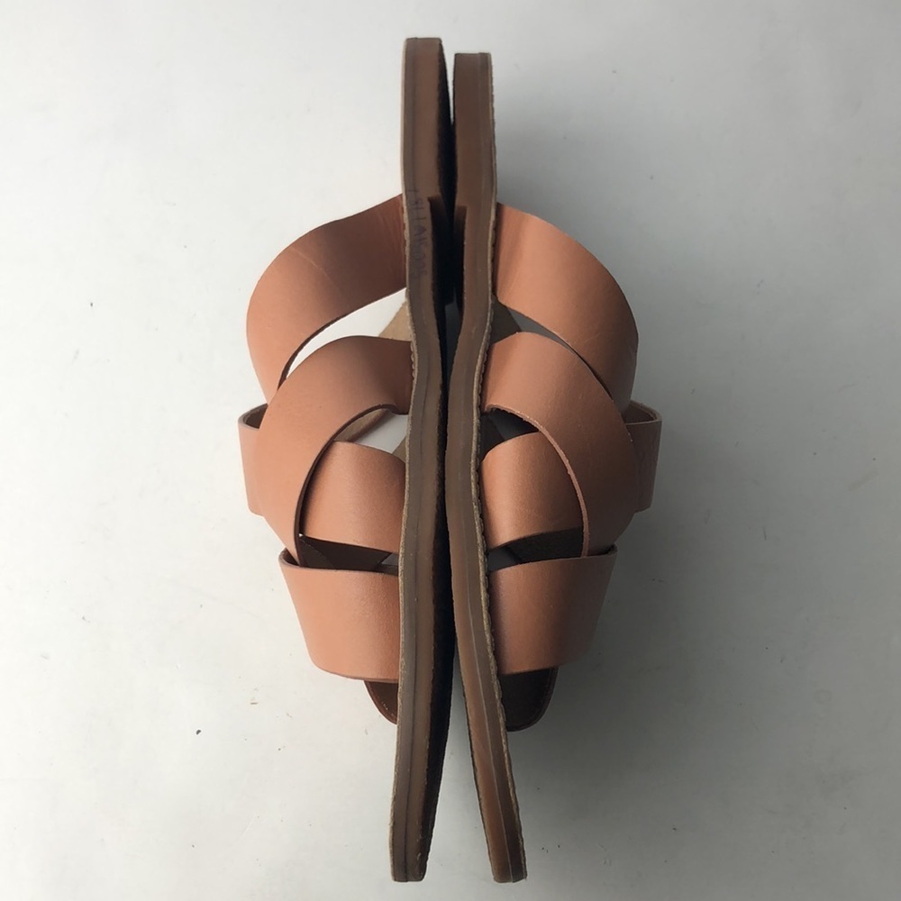 Madewell Cognac Brown Leather Crisscross Slide Sandals - Picture 5 of 11